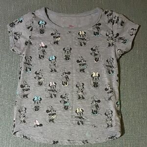 Disney Gray Kids Tee with Minnie Mouse Print